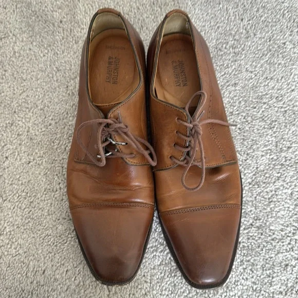 Johnston & Murphy Brown Leather Men's Dress Shoes - Size 9 - Picture 2 of 7